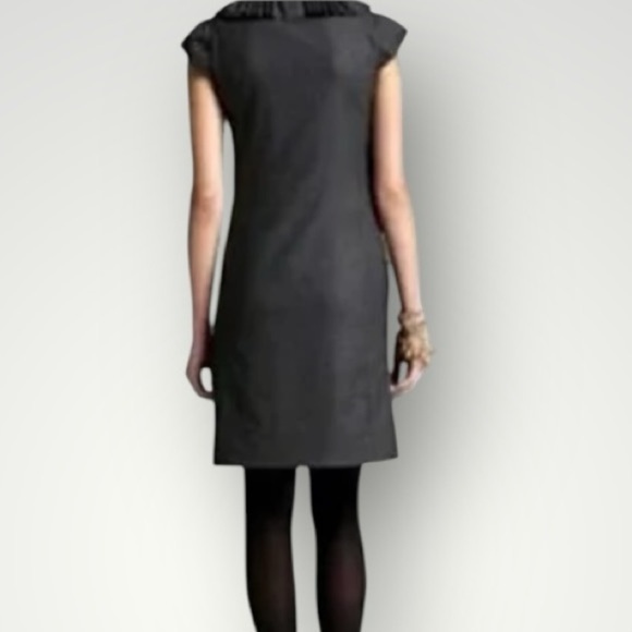 J. Crew Black Ribbon Ravine Cap-Sleeve Wool Dress Size 6 - Picture 2 of 14